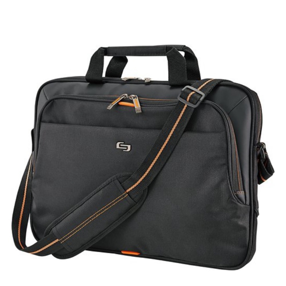 Solo New York - Urban Laptop Briefcase for 15.6" Laptop - Black/Orange Unisex